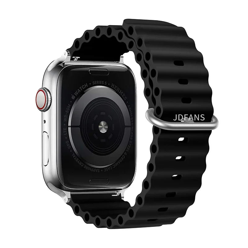 Ocean strap For Apple Watch Ultra 2 Band 49mm 10 9 8 7 45mm 41mm Silicone Bracelet Wristband iWatch 6 5 4 3 SE 44mm 40 42mm band
