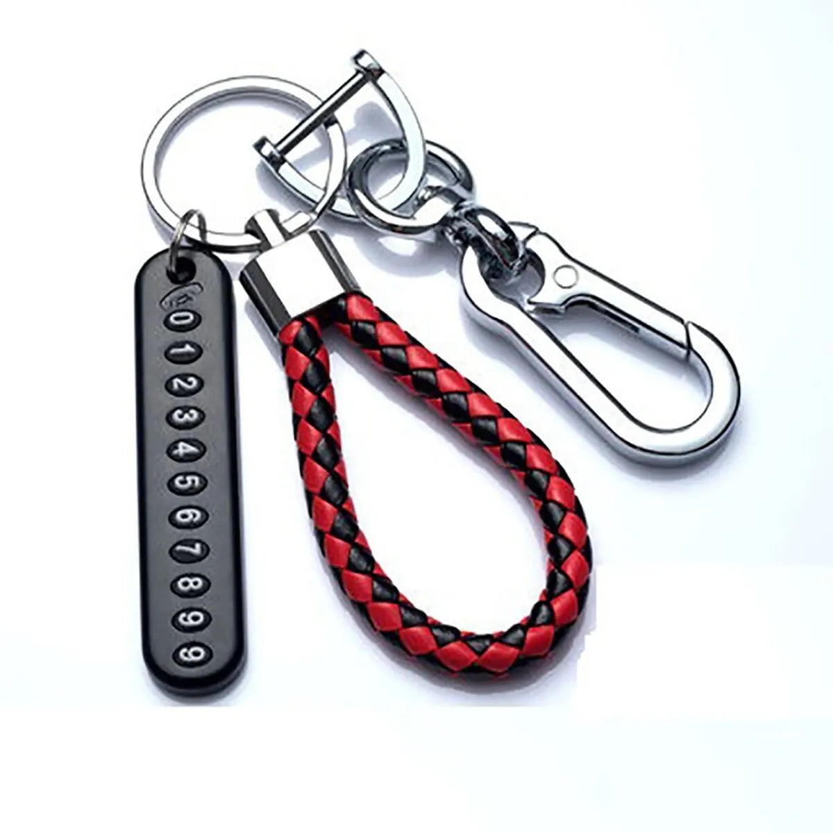 DIY Mobile Phone/Number Plate Woven Leather Rope Anti-lost Car Key Chain
