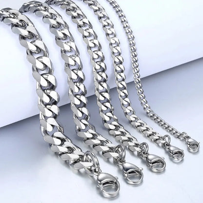 Trendy Chain Bracelet Stainless Steel 3/5/7/9mm Width For Men