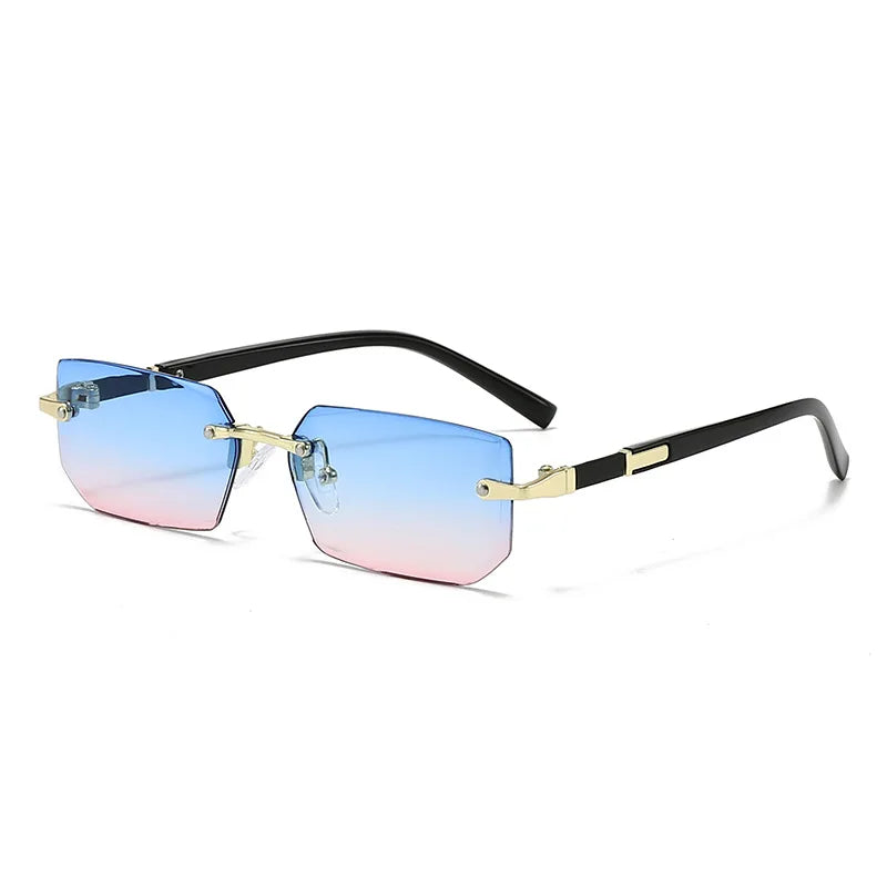 Rimless Rectangle Sunglasses For Male
