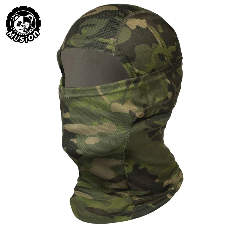 MusionTactical Balaclava Full Face Mask Quick-dryHiking Cycling Camping Hunting AirsoftHood Cap Bike Head Cover Summer Men Women