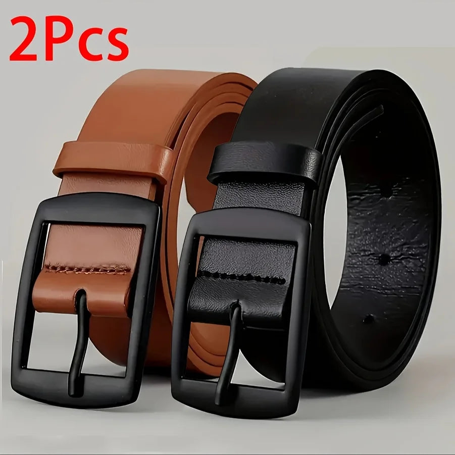 New Luxury Belt for Men PU Leather Belt Metal Pin Buckle High Quality Famous Brand Designer Waist Strap Belt for Jeans Plus Size