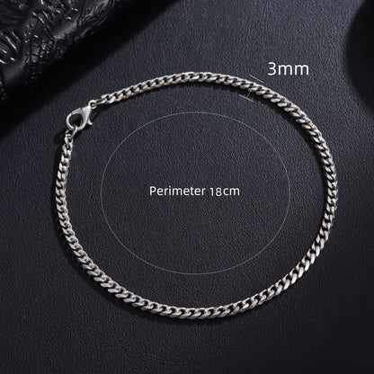 Trendy Chain Bracelet Stainless Steel 3/5/7/9mm Width For Men