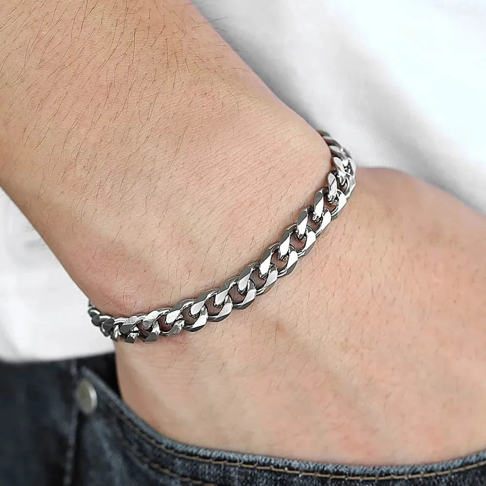 Trendy Chain Bracelet Stainless Steel 3/5/7/9mm Width For Men