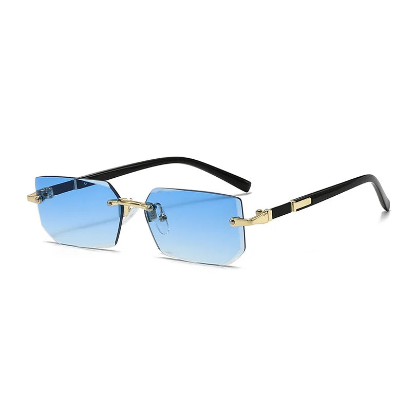 Rimless Rectangle Sunglasses For Male