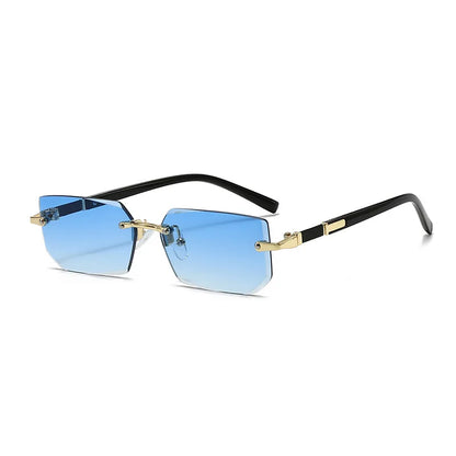 Rimless Rectangle Sunglasses For Male