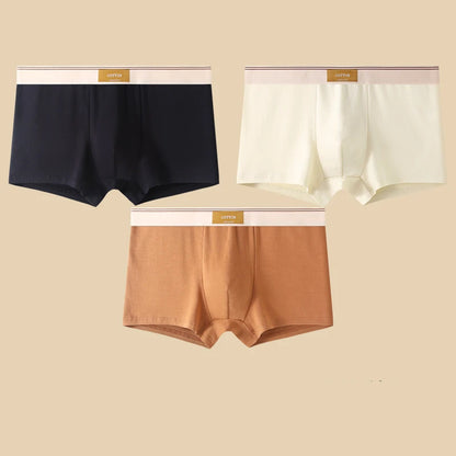 3Pcs Men's Underwear Hombre Panties Boxershorts Comfortable Breathable Cotton Underwear Sexy Underwear Solid Color Boxer Shorts