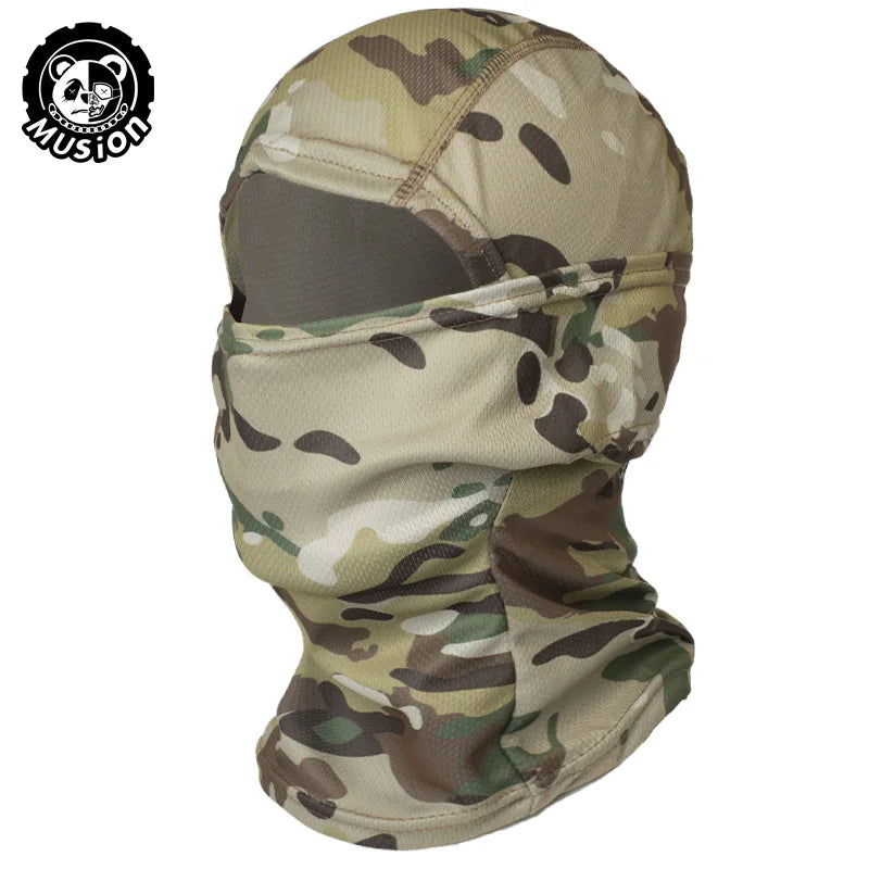 MusionTactical Balaclava Full Face Mask Quick-dryHiking Cycling Camping Hunting AirsoftHood Cap Bike Head Cover Summer Men Women