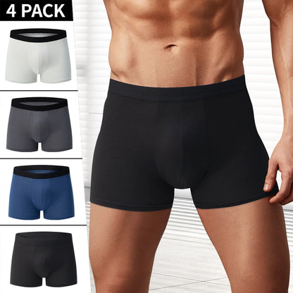 4-piece MEN'S Underwear Comfortable and Fashionable Plus-size Printed Boyshort Maximum 6XL Swimming Trunks for Teenagers.