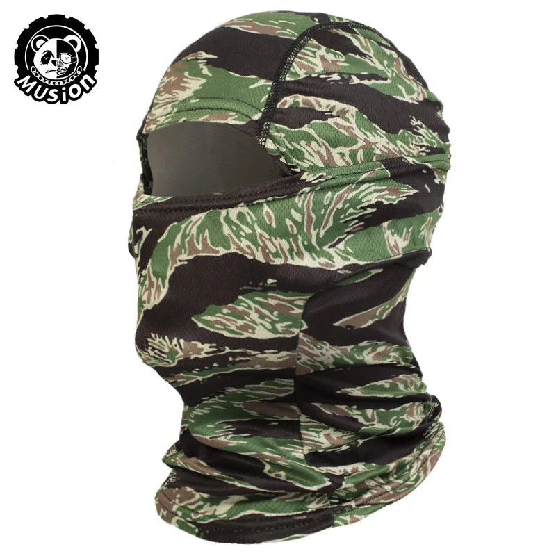 MusionTactical Balaclava Full Face Mask Quick-dryHiking Cycling Camping Hunting AirsoftHood Cap Bike Head Cover Summer Men Women