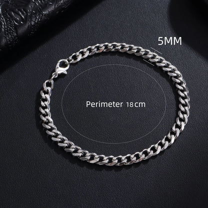 Trendy Chain Bracelet Stainless Steel 3/5/7/9mm Width For Men