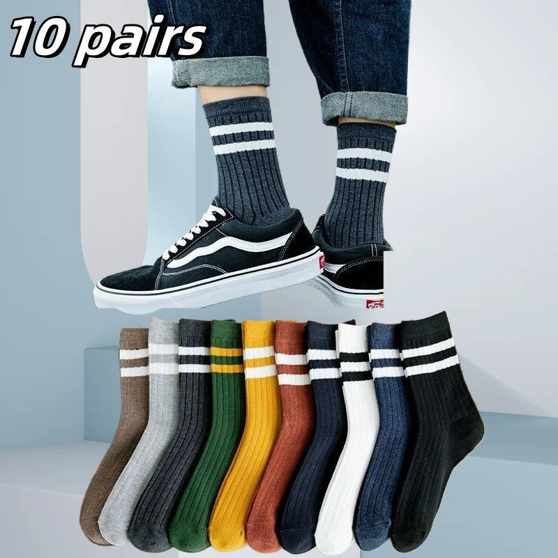 Asymmetrical A/B Style Couple Socks–Harajuku Mismatched Cotton Socks,Fun Casual Unisex Gift for Street Fashion Lovers
