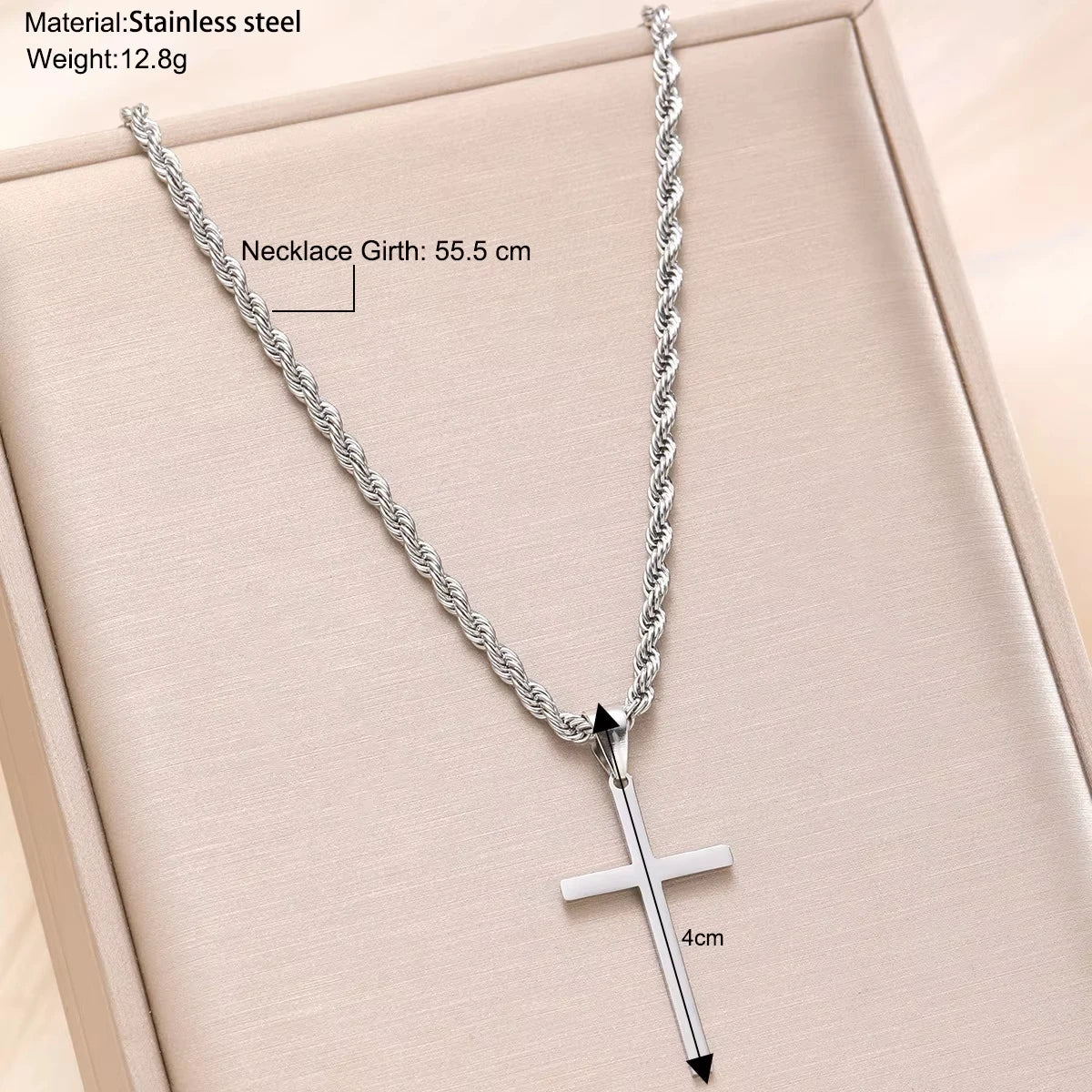 Cross pendant necklace, minimalist gold jewelry for men
