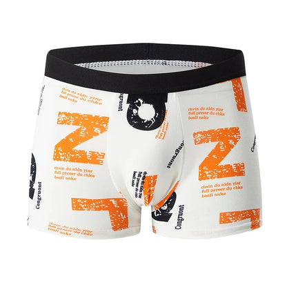4-Piece Men's Fashion Print Mix And Match Underwear Beach Shorts