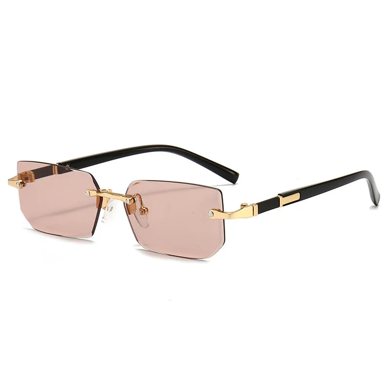 Rimless Rectangle Sunglasses For Male