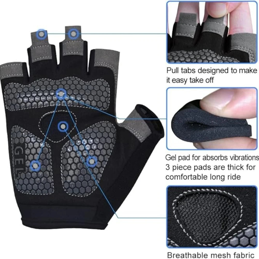 Half-finger Fitness Gloves Unisex Silicone Non-slip Sports Glove Outdoor Cycling Gloves Fitness Training Camping Equipment