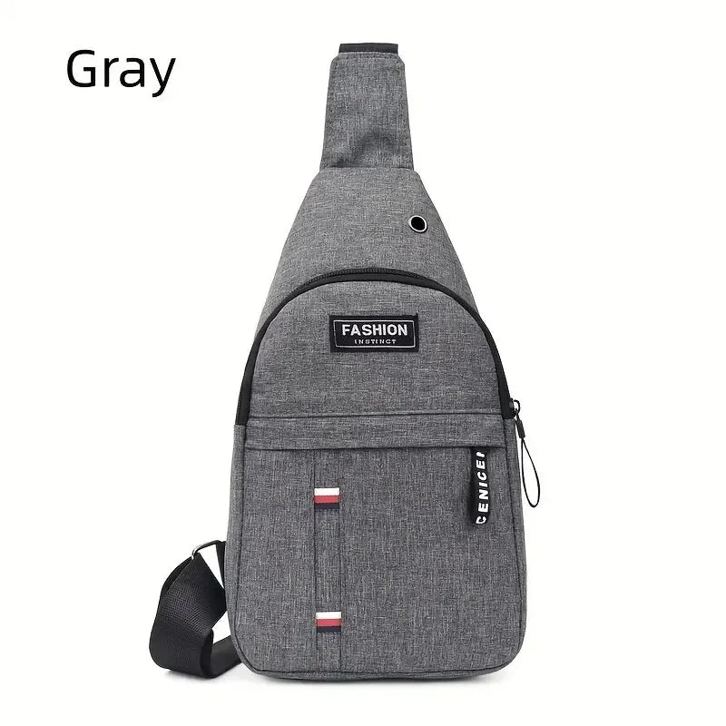 Neutral Style Men's Functional Chest Bag, Suitable for Business Trips. Simple Design, Made of Nylon Material, with a Crossbody Strap