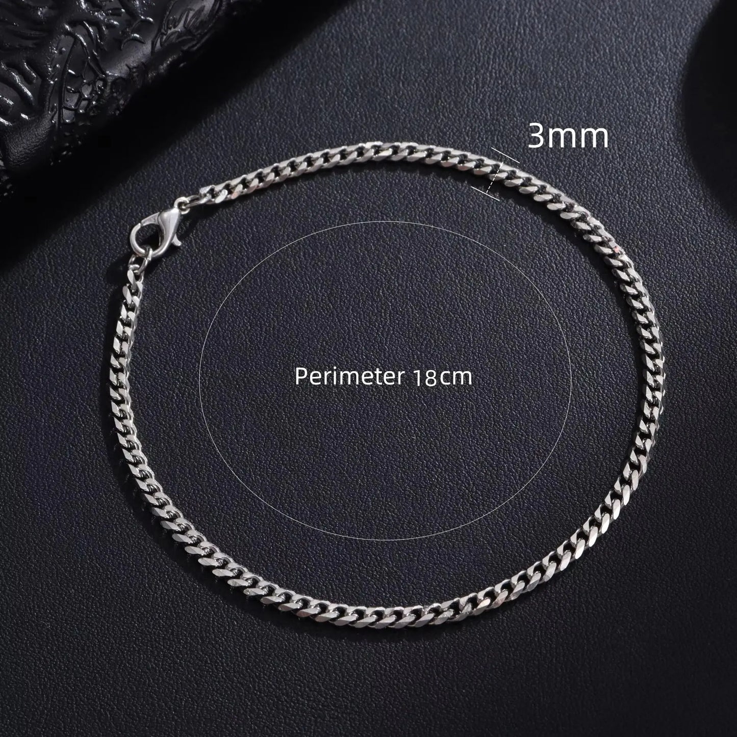 Trendy Chain Bracelet Stainless Steel 3/5/7/9mm Width For Men