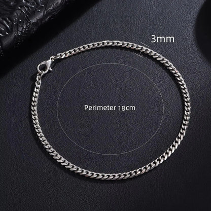 Trendy Chain Bracelet Stainless Steel 3/5/7/9mm Width For Men