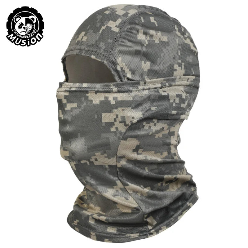 MusionTactical Balaclava Full Face Mask Quick-dryHiking Cycling Camping Hunting AirsoftHood Cap Bike Head Cover Summer Men Women