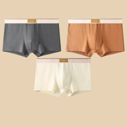 3Pcs Men's Underwear Hombre Panties Boxershorts Comfortable Breathable Cotton Underwear Sexy Underwear Solid Color Boxer Shorts