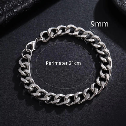Trendy Chain Bracelet Stainless Steel 3/5/7/9mm Width For Men