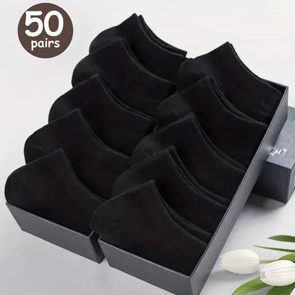 10/20/30/40/50 Pairs Of Breathable Deodorant Men's Low Cut Ankle Socks - Sweat Wicking And Comfortable Summer Wear
