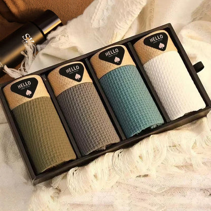 4pcs Boxer Shorts Men's Ice Silk Underwear Cool Thin Underpants Breathable Sexy Panties U Convex Lingerie Plus Size L-6XL