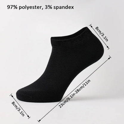 10 Pairs of Men's/women's Boat Socks, Plain Color, Anti Odor, Summer Ankle Socks, Casual and Breathable Low Waisted Socks
