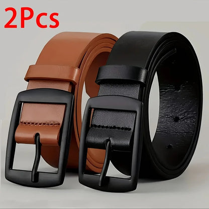 New Luxury Belt for Men PU Leather Belt Metal Pin Buckle High Quality Famous Brand Designer Waist Strap Belt for Jeans Plus Size
