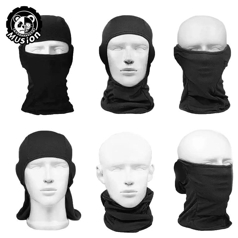 MusionTactical Balaclava Full Face Mask Quick-dryHiking Cycling Camping Hunting AirsoftHood Cap Bike Head Cover Summer Men Women