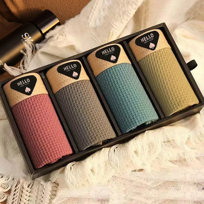 4pcs Boxer Shorts Men's Ice Silk Underwear Cool Thin Underpants Breathable Sexy Panties U Convex Lingerie Plus Size L-6XL