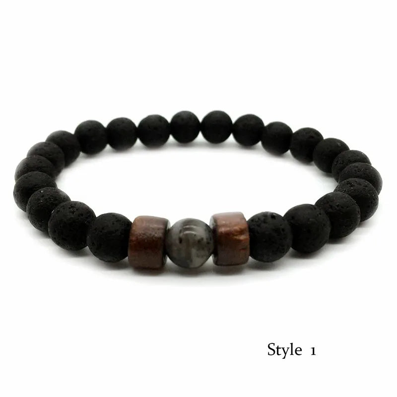 8mm Volcanic Stone Bracelet for Men