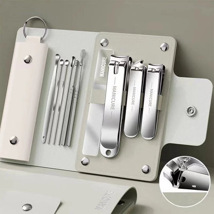 6-9 Pcs Manicure Set With Leather Case Professional Foot And Face Care Tool Kits Stainless Steel Nail Clipper Sets Gift
