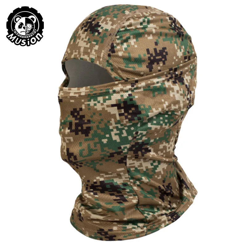 MusionTactical Balaclava Full Face Mask Quick-dryHiking Cycling Camping Hunting AirsoftHood Cap Bike Head Cover Summer Men Women