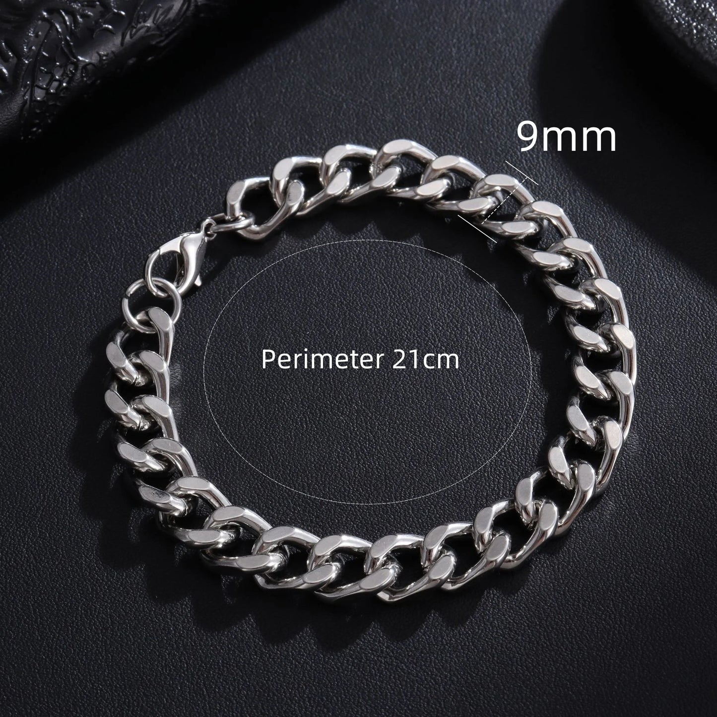Trendy Chain Bracelet Stainless Steel 3/5/7/9mm Width For Men