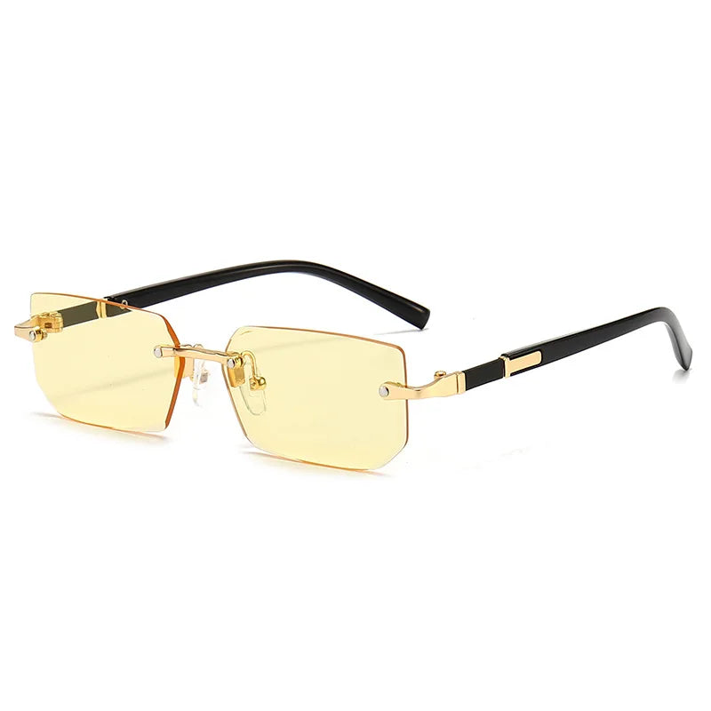 Rimless Rectangle Sunglasses For Male