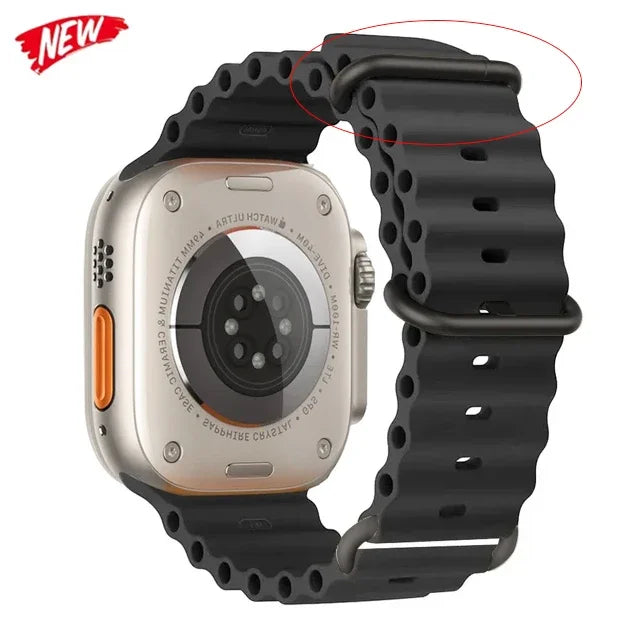 Ocean strap For Apple Watch Ultra 2 Band 49mm 10 9 8 7 45mm 41mm Silicone Bracelet Wristband iWatch 6 5 4 3 SE 44mm 40 42mm band