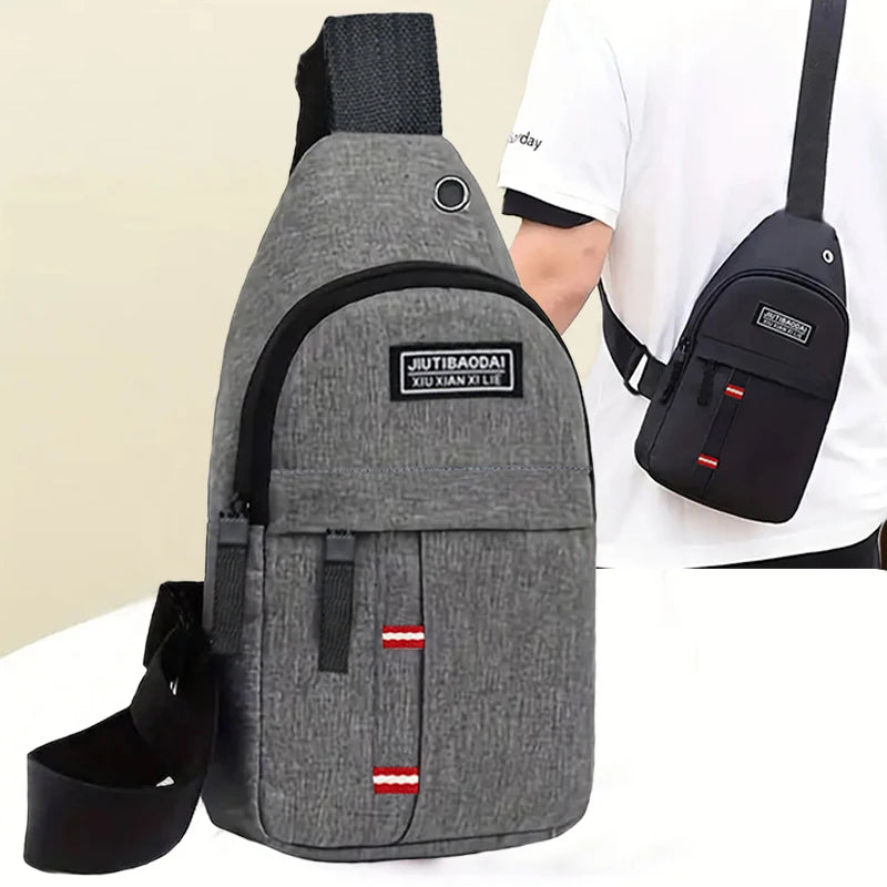 Neutral style, adjustable front pocket for both men and women, single shoulder Oxford cloth pocket bag