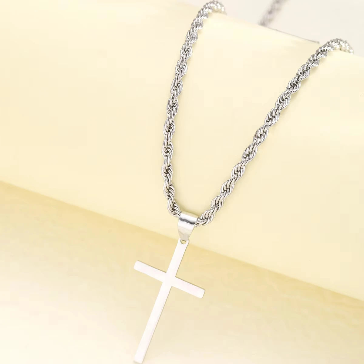 Cross pendant necklace, minimalist gold jewelry for men