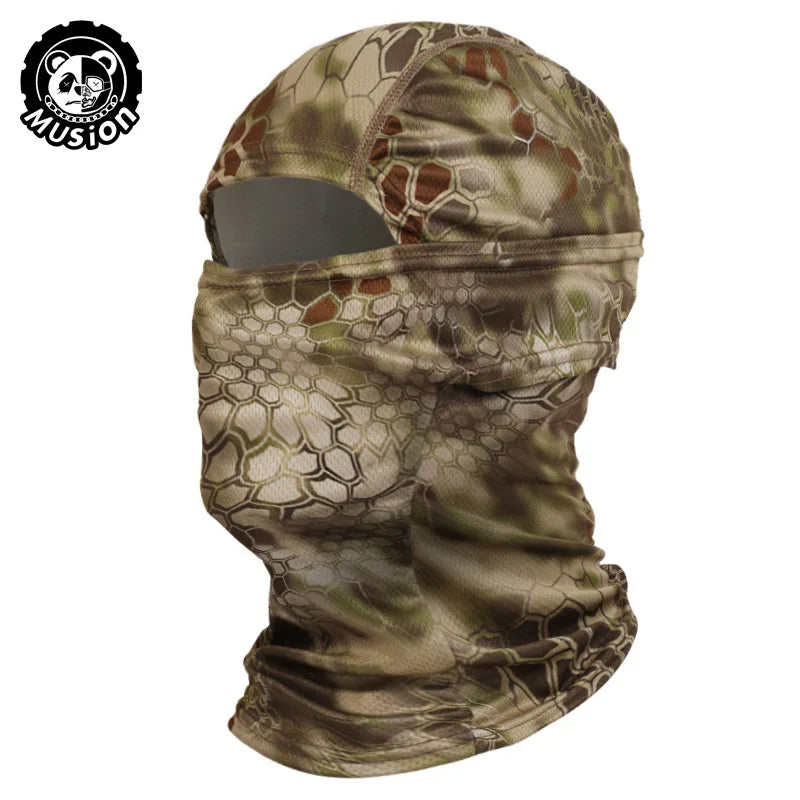 MusionTactical Balaclava Full Face Mask Quick-dryHiking Cycling Camping Hunting AirsoftHood Cap Bike Head Cover Summer Men Women
