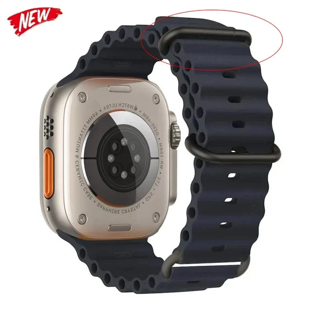 Ocean strap For Apple Watch Ultra 2 Band 49mm 10 9 8 7 45mm 41mm Silicone Bracelet Wristband iWatch 6 5 4 3 SE 44mm 40 42mm band