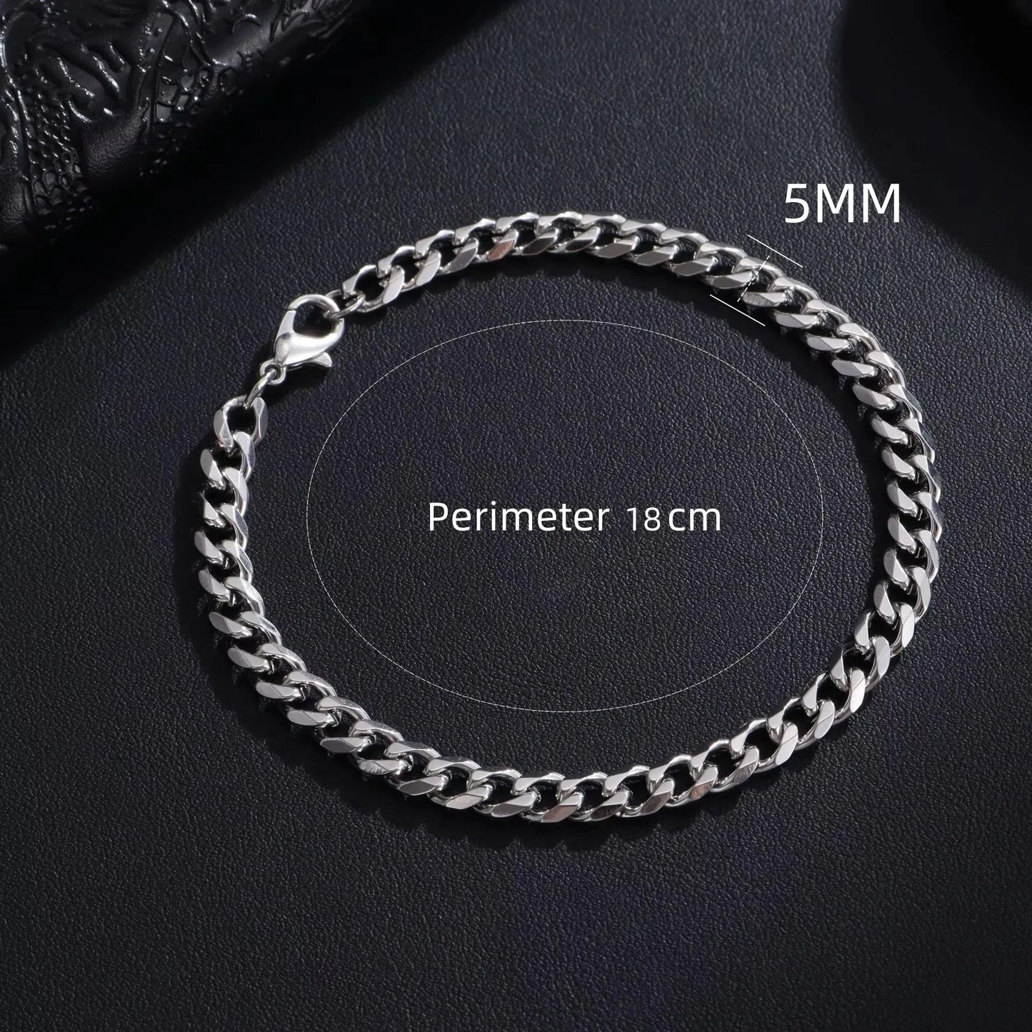 Trendy Chain Bracelet Stainless Steel 3/5/7/9mm Width For Men