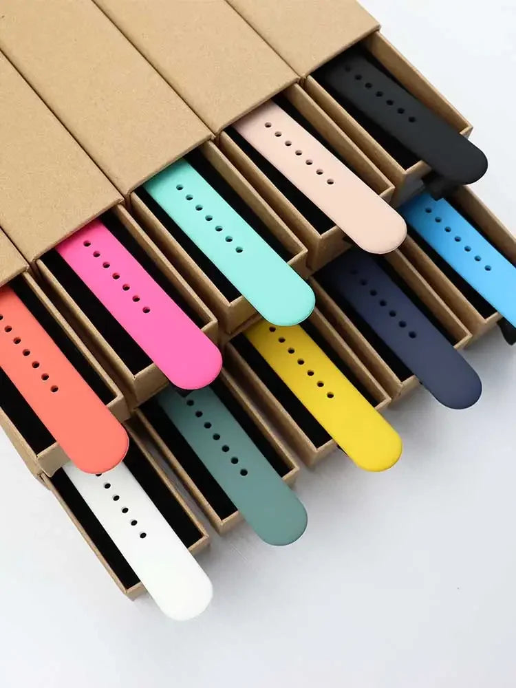 Silicone Band For Apple Watch strap 44mm 45mm 40mm 41mm 42-46mm sport bracelet iwatch series 8 7 6 5 4 9 10 11 SE-Ultra 2/3 49mm