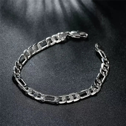 Fine Noble New Arrive 925 Silver 4MM Chain for Men Women Bracelet Necklace Jewelry Set Lady Christma Gifts Charms Wedding