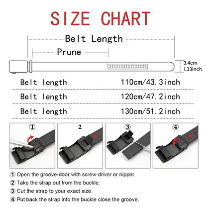 Men's High-Quality Belt 110cm 120cm 130cm Luxury Belt, Black Men's Automatic Buckle Jeans Men's Belt Suit Belt