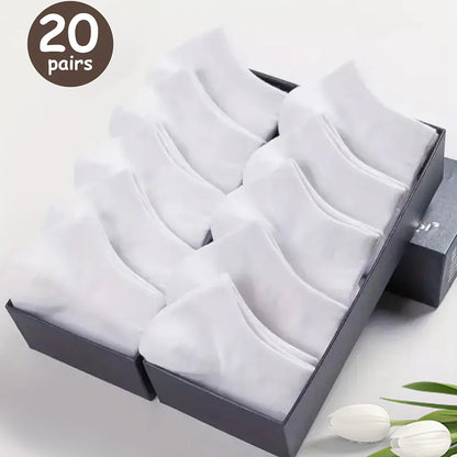 10/20/30/40/50 Pairs Of Breathable Deodorant Men's Low Cut Ankle Socks - Sweat Wicking And Comfortable Summer Wear