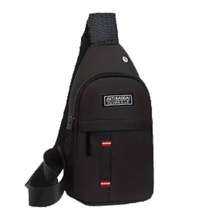 Neutral Style Men's Functional Chest Bag, Suitable for Business Trips. Simple Design, Made of Nylon Material, with a Crossbody Strap