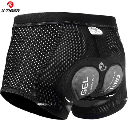 X-TIGER Men's Cycling Underwear with 5D Gel Cushioned MTB Boxer Cycling Shorts Road Cycling Underwear Cycling Equipment