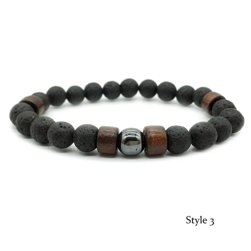 8mm Volcanic Stone Bracelet for Men